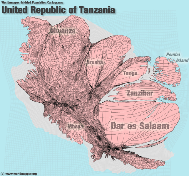 Tansania Bevölkerung Verteilung